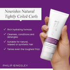 PHILIP KINGSLEY Moisture Extreme Enriching Shampoo for Curly Dry Damaged Hair Curls Anti-Frizz Hydrating Intense Hydration Gentle Cleansing Shampoo Detangles Conditions Tames, 2.5 oz