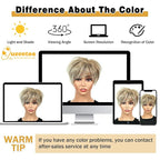 QUEENTAS Hair Topper for Women with Thinning Hair Pieces 6.5"*6"Large Coverage 360°3D Synthetic Short Wiglets with 5 Clips(Blonde Mixed Brown)
