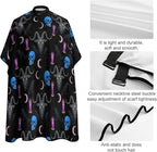 Salon Haircut Capes Goth Raven Skull Goat Haircuting Salon Cape Gown, Full Coverage Dyeing Salon Apron for Hair Cutting Styling, Easy Clean