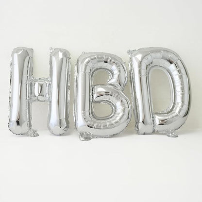 52 Pcs 16 Inch Silver Letter Foil Balloons, 2 Sets of A-Z, Mylar Metallic - Image 4