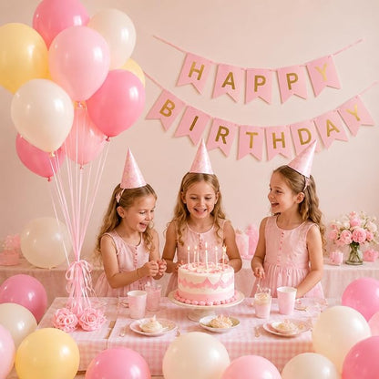 Pink and Yellow Balloons, 12 Inch Blush Pastel Baby Pink Light Yellow and Ivory - Image 7