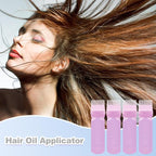 ELANE 4 Pcs Root Comb Applicator Bottle 6oz,Hair Oil Applicator Bottle for Hair,Oil Comb Applicator Hair Bottle Applicator for Hair Dye Shampoos Hair Salons Camping Traveling(Pink)