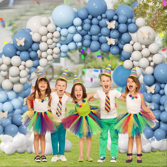 412Pcs Dusty Blue White Sand Balloon Arch Garland Kit, 18 12 10 5 Inch Slate - Image 7