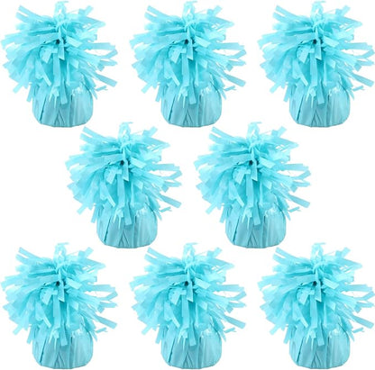 8 Pcs Baby Blue Metallic Balloon Weights Holder Anchors Balloon Holder Weights by ZCYSRLQIN