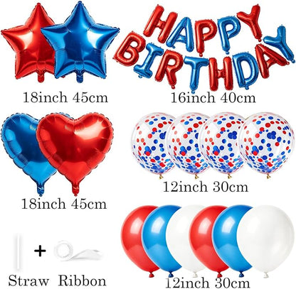27 PCS Happy Birthday Balloon, Birthday Decorations 3D Foil Happy Birthday - Image 2