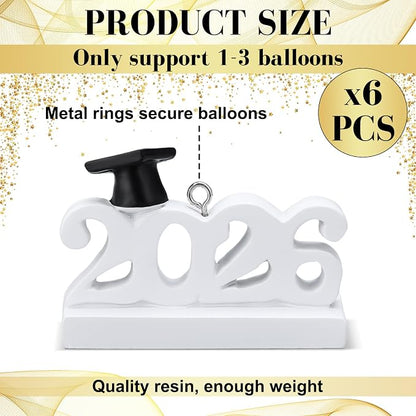 Cinnvoice Graduation Balloon Weights Pack of 6 Resin Grad Cap Balloon Holder - Image 3
