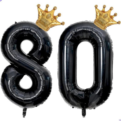 40 inch Large Black 80 Balloon Number by Unknown