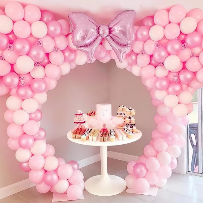 PartyWoo Pearl Pink Balloons 140pcs Light Pastel Baby Pink Color | 18 12 10 5 - Image 6