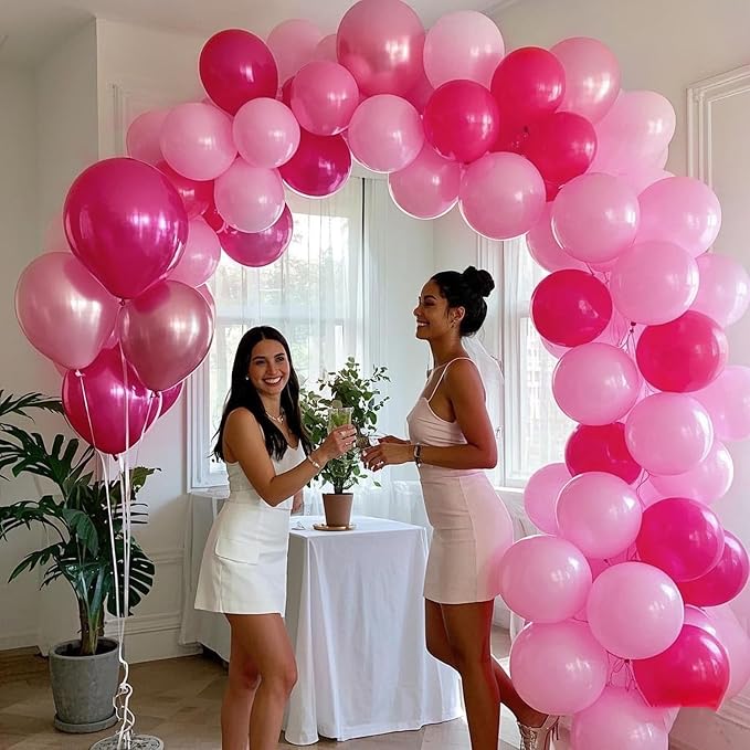 412Pcs Pink Balloon Garland Arch Kit, 18 12 10 5 Inch Hot Pink Balloons - Image 6