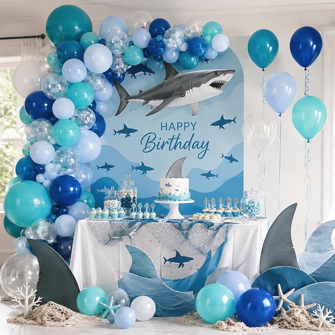 Under The Sea Balloons, 12 Inch Ocean Blue Balloons Metallic Blue Teal and - Image 4