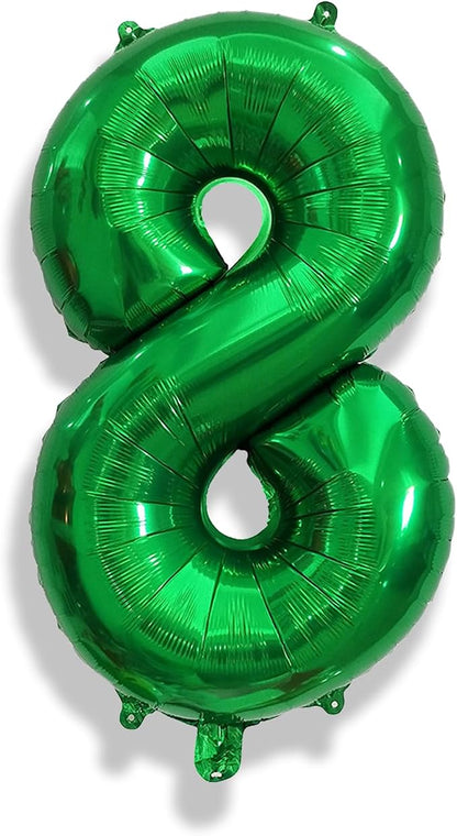 40 Inch Emerald Green Number 8 Balloons, Large Foil 8th Birthday Balloon - Image 8