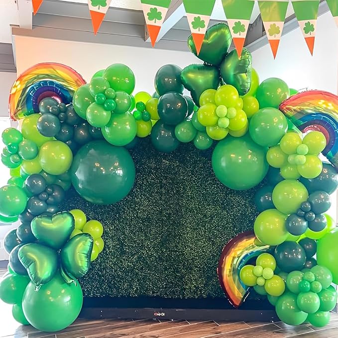 Green Balloons, 12 Inch 50pcs Dark Green Lime Green Latex Balloons Green Party - Image 6