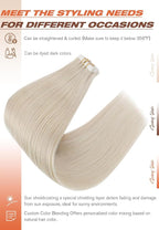 Sunny Hair Blonde Tape in Hair Extensions Human Hair, 16 inch Tape in Extensions Remy Tape ins Human Hair Extensions for Women 50g 20Pcs