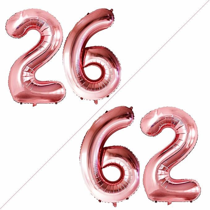 Number 26 Balloons for 26th Birthday Party Decorations, 42 Inch Jumbo Foil by GOER
