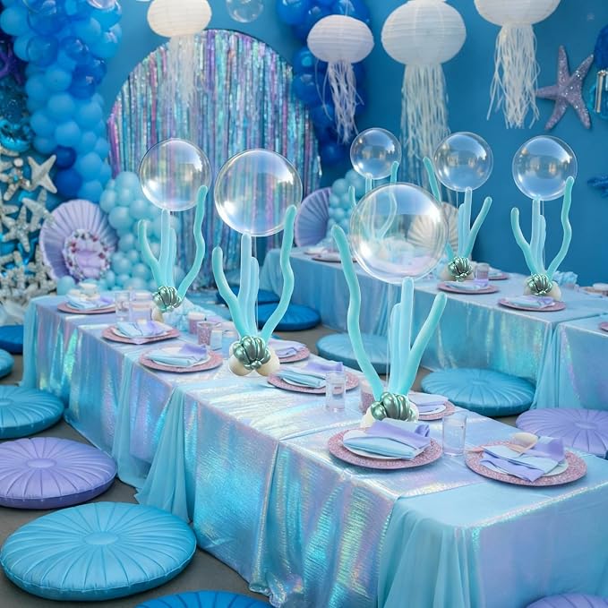 Civaner 52 Pcs Under The Sea Party Decorations 4 Sets Mermaid Table Centerpiece - Image 2