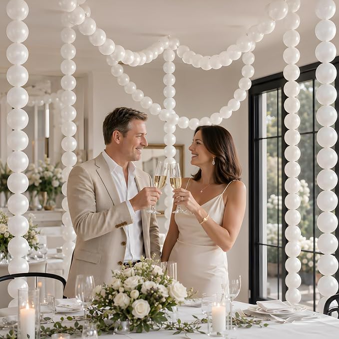 White Linking Balloons - Image 4