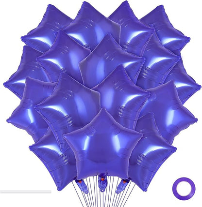 20 Pcs Purple Star Balloons, 18 Inch Star Foil Balloons, Stars Shaped Balloon by YOTHORN
