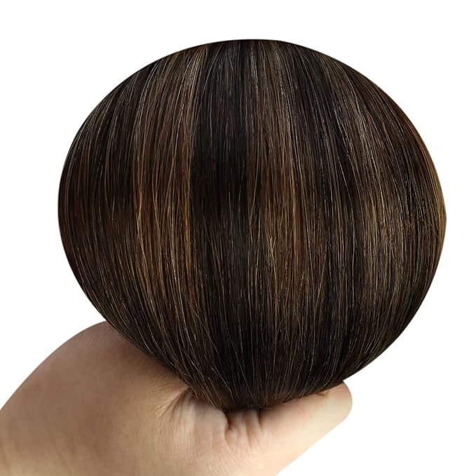 YoungSee 130G Wire Hair Extensions for Women Brown Wire Hair Extensions Human Hair Darkest Brown Mix Medium Brown Balayage Human Hair Fish Line Extensions 22Inch