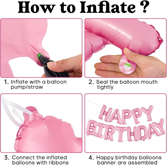 Happy Birthday Balloons Banner, Foil Balloon Personalized Name Letters Balloons - Image 7