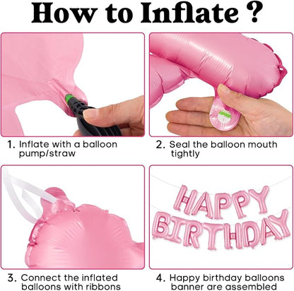 Happy Birthday Balloons Banner, Foil Balloon Personalized Name Letters Balloons - Image 7