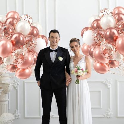 60pcs Rose Gold Balloons 12inch - Image 6