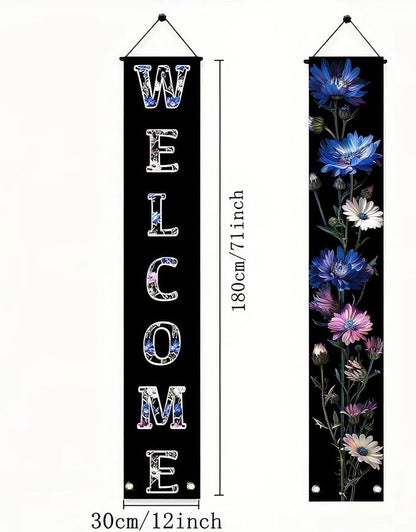 BlissYard 2pcs Welcome Summer Door Banner Colorful Daisy Porch Banners Sign - Image 3