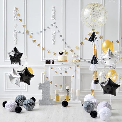 MEETINGU Black Star Balloons, Foil Mylar Balloons - Image 4