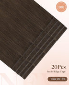 GOO GOO Invisi Edge Tape in Hair Extensions Human Hair, 2A Light Brown, 20pcs 16inch 50g, Virgin Remy Hair, Seamless Injected Tape, Natural Look