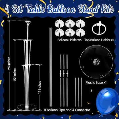 Kasyat 4 Set Blue and Black 2026 Graduation Table Centerpiece Balloon Stand Kit - Image 4