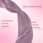 YoungSee Purple Tape in Human Hair Extensions Lavender Human Hair Tape in Extensions Light Purple Tape Extension Remy Hair 16In 10pcs Invisible Tape-ins Extension Colorful 25g For Diy