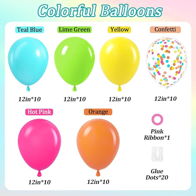 60pcs Tropical Balloons 12inch - Image 2
