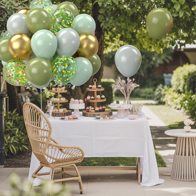 Sage Green and Gold Balloons - Image 4