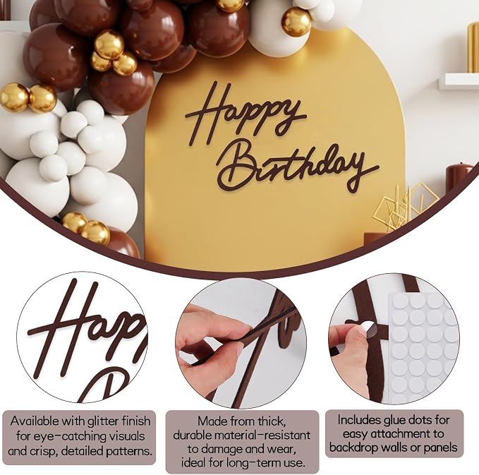 TONIFUL Happy Birthday Sign for Backdrop - Image 3