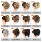 HMD Tousled Updo Messy Bun Hair Piece Hair Extension Ponytail With Elastic Rubber Band Updo Extensions Hairpiece Synthetic Hair Extensions Scrunchies Ponytail Hairpieces for Women (Darkest Brown)