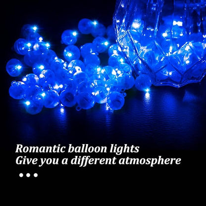 50pcs Blue LED Balloon Light, Round LED Ball Lamp Tiny Led Lighting Decoration - Image 3