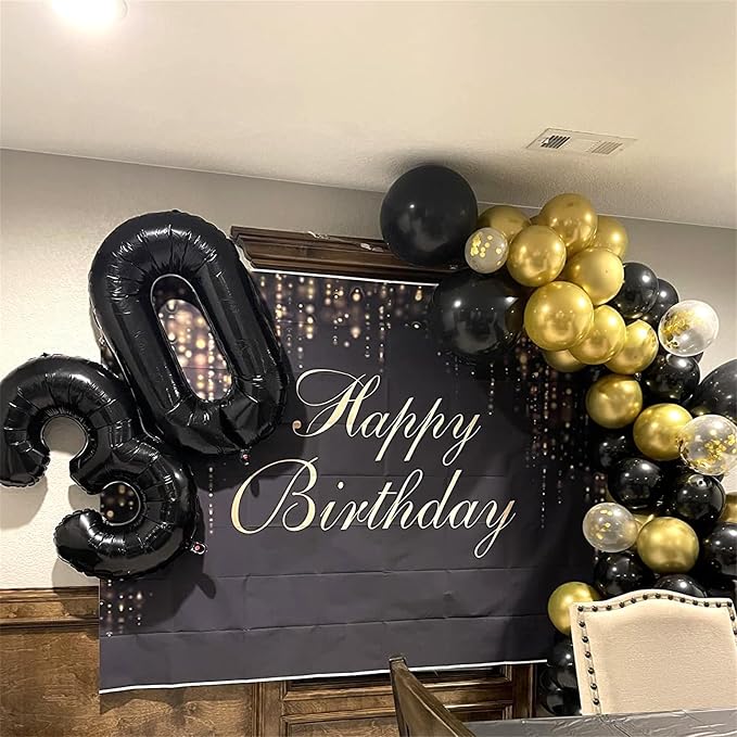 Black Number 40 Birthday Balloons, 40 Inch Large Black Mylar Foil Number 4 and - Image 6