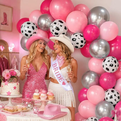 Hot Pink Silver Cow Balloons Disco Cowgirl Birthday Last Rodeo Party Decor | - Image 5