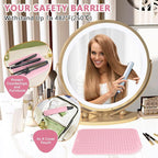 Larger Size Silicone Heat Resistant Mat for Curling Irons, Flat Irons, Hair Straightener and Other Hair Styling Tools, Portable Hot Tools Pad Cover for Travel Vanity Salon(12.0" x 9.0")