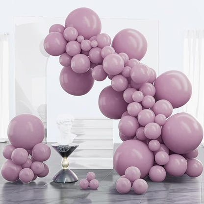 PartyWoo Dusty Purple Balloons 100pcs Lavender Boho Neutral Color | 18 12 10 5 by PartyWoo