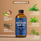 Mint Rosemary Oil for Hair Growth 2 fl oz – Lightweight, Non-Greasy Formula with Peppermint – Strengthens Strands for Healthier, Thicker Look – Nexon Botanics