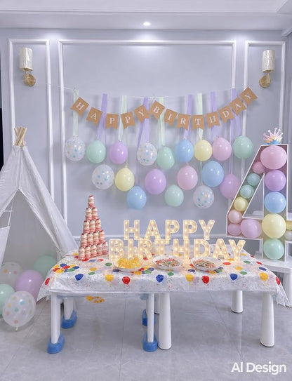 Pastel Balloons, Pastel Rainbow Balloons, Polka Dot Balloons | 50 Pcs 12 Inch - Image 7
