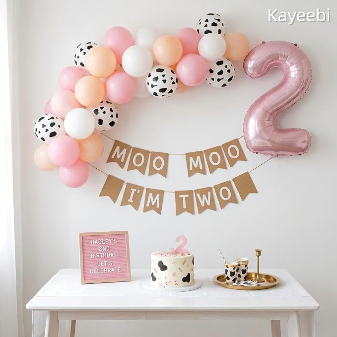 Pink White Cow Balloons Cowgirls Farm Animals Birthday Decorations 12inch Light - Image 7