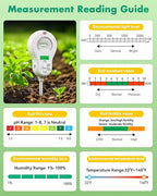 6-in-1 Soil Tester with 3 Probes - Soil Moisture, pH, Fertility, Temperature, Light & Air Humidity Meter, Soil Test Kit for Garden, Lawn, Indoor and Outdoor Plants