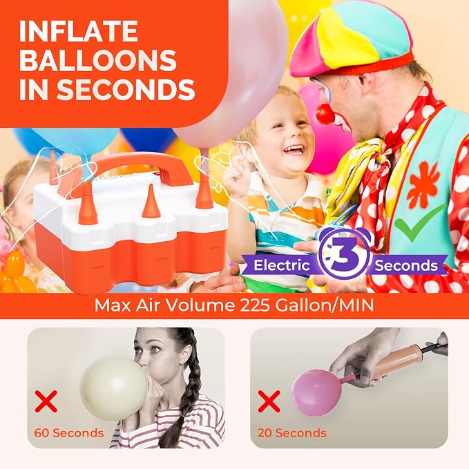 ETENWOLF Electric Balloon Pump for All Balloons | Balloon Inflator for Birthday - Image 3