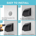 6 Inch Exhaust Vent Cover, HG Power Metal Dryer Vent Cover Outside with Removable Screen & Cushioned Non Return Flap, Air Wall Vent for House, AC, Opening Diameter: 5.7" Black