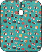 Women Seafood Sushi Prawn Wasabi Japanese Barber Hairdressing Cape, Full Coverage Hairdressing Haircut Apron for Barbers, Haircut Tools