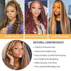 28inch Highlight Ombre Lace Front Wig Human Hair 13x6 HD Honey Blonde 4/27 Deep Wave Lace Frontal Wigs Glueless Wigs Human Hair