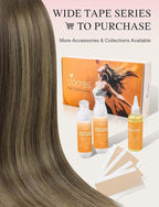 DOORES Invisi Edge Tape in Wide Hair Extensions Human Hair, Chocolate Brown to Honey Blonde 4PCS Injection Tape ins 20g 18 Inch, Virgin Human 3 Inch Wide Injected Extensions Invisible