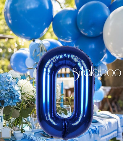 40 Inch Navy Blue Big Number 0 Balloon 0-9 Large Helium | Royal Blue 0th Foil - Image 7