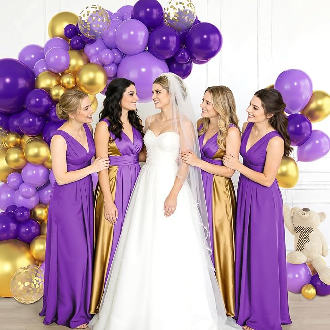 Amandir 153pcs Purple and Gold Balloons Arch Garland Kit, Different Sizes 18 12 - Image 7